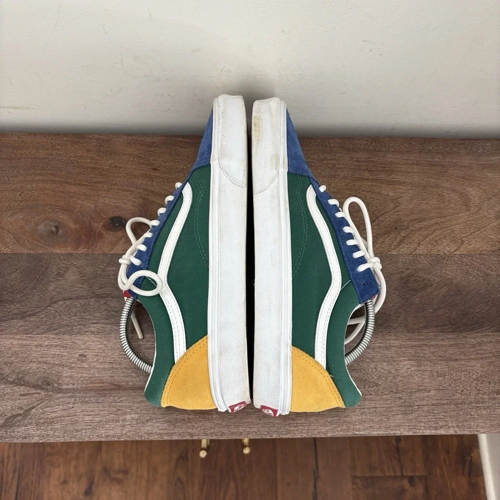 Vans Old Skool Yacht Club Shoes Blue Green‎ Yellow Retro Suede Skater Men 10